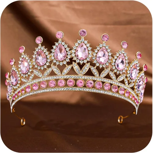 Vista 18 de FORSEVEN Tiaras y coronas de cristal para mujer – Boda y fiesta de cumpleaños, corona de princesa, accesorios para el cabello – Diadema de diamantes