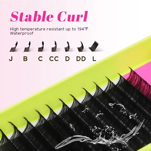 Vista 5 de TDANCE Extensiones de Pestañas de Cachemira Negro Súper Mate Extensiones de Pestañas de Volumen 0.03mm de Grosor Rizo B Extensiones de Pestañas