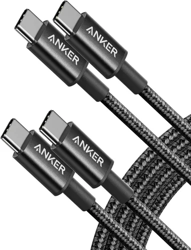 Vista 7 de Cable USB C a USB C de Anker, Cable de Carga Rápida Type-C de 60W (1 pie, paquete de 2) para iPhone Serie 17, iPad mini 6 y Más (Negro)
