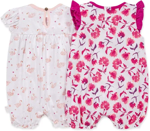 Vista 2 de Burt's Bees Baby Baby-girls - Conjunto de 2 burbujas, overol de una pieza, 100% algodón orgánico