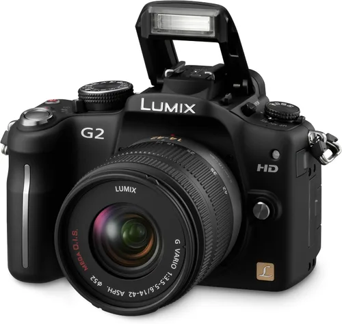 Panasonic Lumix DMC-G2 12.1 MP Live MOS Cámara digital sin espejo con pantalla táctil LCD de 3 pulgadas y lente Lumix G VARIO f/3.5-5.6 MEGA OIS de