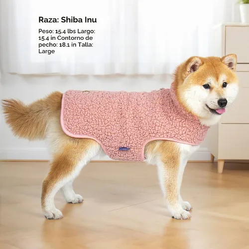 Vista 4 de cyeollo Sherpa - Abrigo reversible para perros pequeños, color rosa, talla 1# Rosa