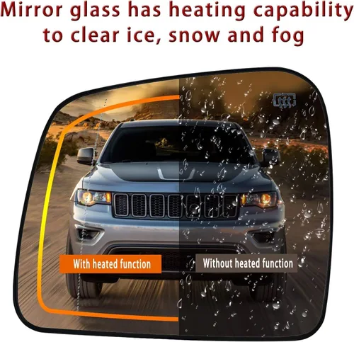 Vista 6 de Espejo calefactable para el lado izquierdo del conductor para Dodge Durango 2014-2019 Jeep Grand Cherokee 2011-2020, para Dodge Durango Jeep Grand