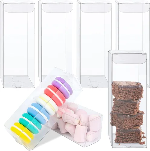 Vista 9 de 50 cajas de almacenamiento de plástico transparente PET caja de regalo transparente recipientes vacíos rectangulares cubos dulces chocolate galletas
