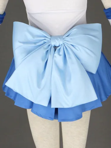 Vista 8 de OURCOSPLAY - Disfraz de Sailor Moon Mercury Mizuno Ami Battle para mujer 6 piezas