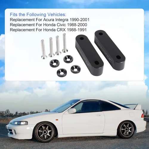 Vista 2 de JDMSPEED Anodizado Negro Capó Espaciador Capó Elevador 3/4" Reemplazo Para Honda Civic CRX Del Sol Acura Integra