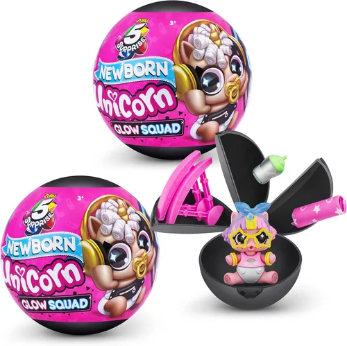 5 Surprise Unicorn Squad Series 6 - Escuadrón resplandor de unicornio recién nacido (paquete de 2) por ZURU, juguetes coleccionables misteriosos