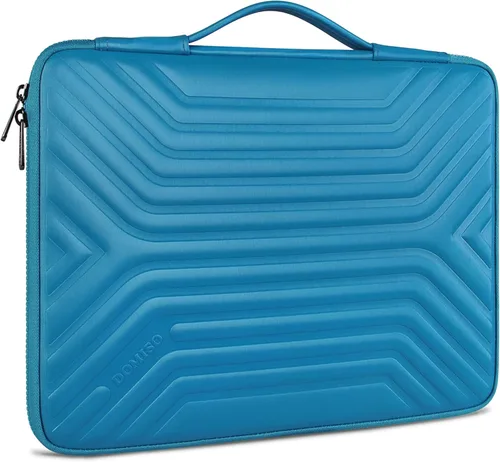 Vista 12 de DOMISO Funda para laptop de 15.6 pulgadas con correa, estuche protector a prueba de golpes y agua para laptops de 15-15.6 pulgadas, MacBook Pro