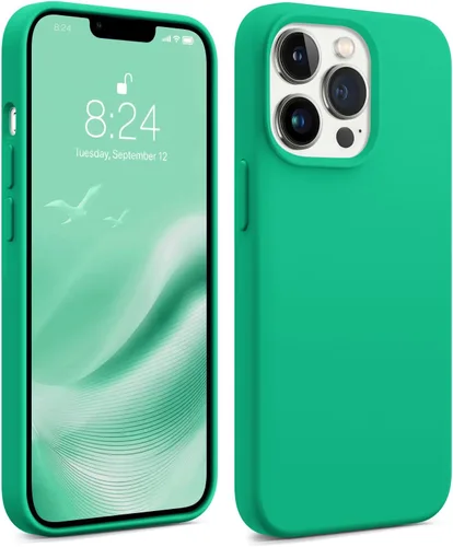 Vista 9 de AOTESIER Funda magnética para iPhone 13 Pro, compatible con MagSafe, protección militar a prueba de golpes, funda de silicona con forro de Verde