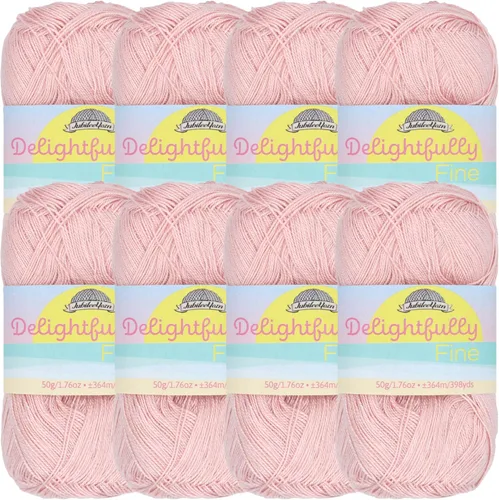 Vista 30 de JubileeYarn - Ovillo de hilo deliciosamente fino, 1.76 oz/madeja de rayón de bambú, color rosa polvo, 4 madejas