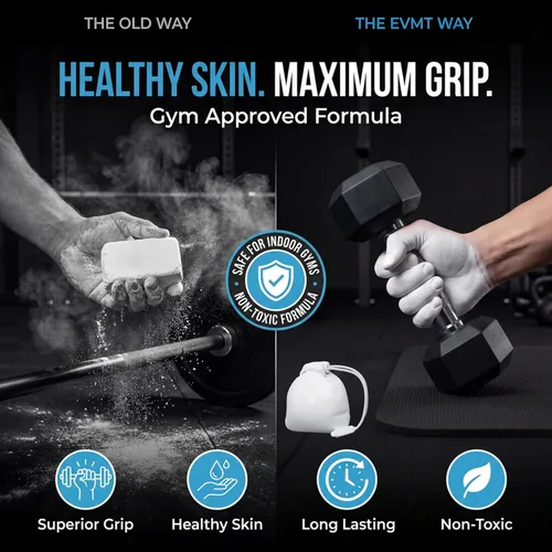 Vista 2 de EVMT Brands Liquid Chalk, Mess Free Gym Chalk for Weightlifting, Gymnastics, Rock Climbing, Dancing, and Lifting. Sweat Resistant and Long Lasting