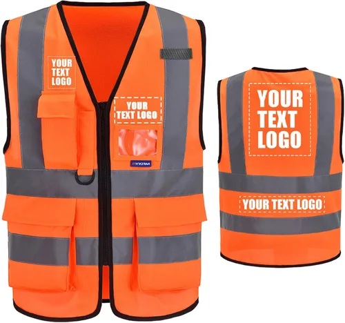 Vista 7 de A-SAFETY Chaleco de Seguridad Reflejante de Alta Visibilidad con Logo Personalizado (XS-8XL)