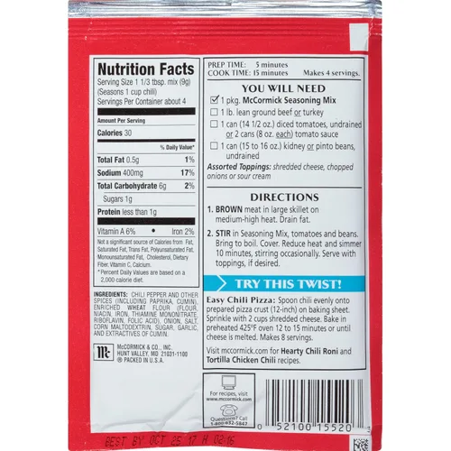 Vista 10 de Mezcla de condimento de chile suave McCormick, 1.25 onzas