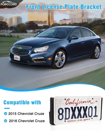 Vista 2 de Ajuste personalizado para soporte de matrícula Chevrolet Cruze 2015 2016 reemplazo marco de matrícula frontal negro accesorios