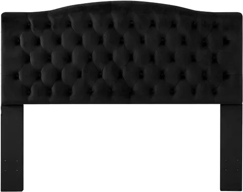 Vista 49 de 24KF Cabecera tapizada con terciopelo con diseño de botones capitoné, tamaño King/California King, cómoda, a la moda, acolchada, color gris