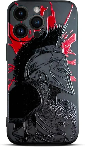 Vista 37 de SIMPLYMDRN Funda delgada para iPhone 12 Pro Max, diseño de guerrero, funda genial para hombres, funda de soldado de combate, delgada y flexible
