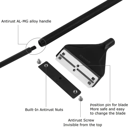 Vista 2 de Cepillo limpiador de algas para acuario con 10 cuchillas de acero inoxidable para peces, arrecife, plantas, tanque de vidrio, 26 pulgadas
