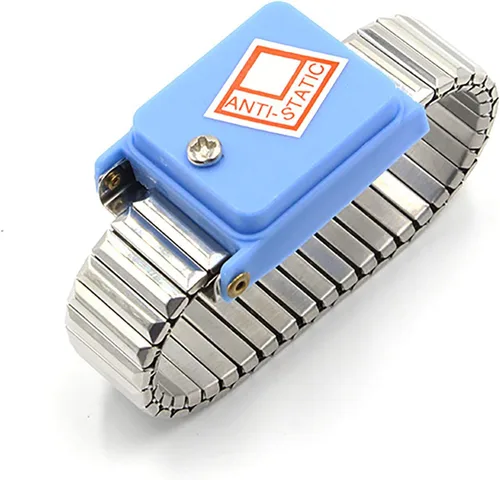 Vista 3 de Correa de muñeca antiestática, pulsera antiestática inalámbrica de metal ESD ajustable correa de pulsera inalámbrica, Metal, PVC