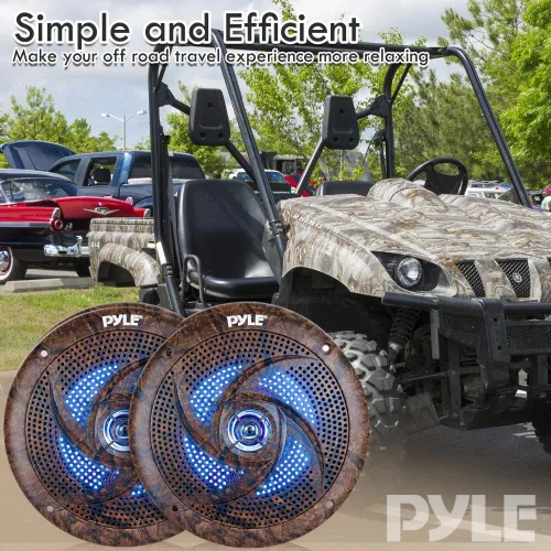 Vista 7 de Pyle Altavoces marinos de 6.5 pulgadas – 2 vías IP44 impermeable y resistente a la intemperie, sistema de sonido estéreo de audio para exteriores