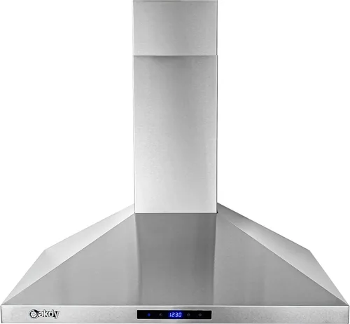 Vista 5 de AKDY Campana extractora de montaje en pared de 30 pulgadas, ventilador de 3 velocidades y luces LED en acero inoxidable, campana extractora