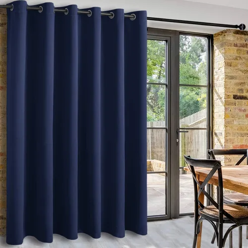 Vista 23 de DWCN Cortina divisora de habitación para total privacidad con bloqueo de luz - Cortinas térmicas para puerta de patio, sala de estar, división