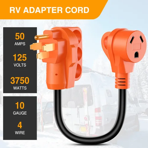 Vista 7 de Nilight Adaptador de corriente para autocaravana, enchufe macho a hembra, cable eléctrico resistente STW, cables impermeables para caravana