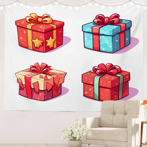 Vista 20 de Batmerry Peaceful Retreat Beautiful Landscape Tapestry, Blooming Garden Setting Wall Art Hanging Decoration Polyester Fiber White Ruffled Around For