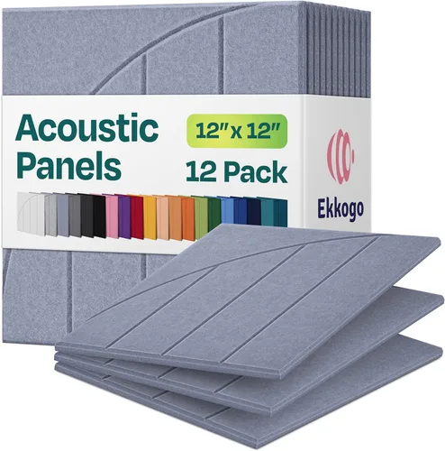 Vista 11 de Paneles acústicos de alta densidad para amortiguar sonidos, forma hexagonal, paquete de 12 unidades de 14" x 12.1" x 0.4", color turquesa océano