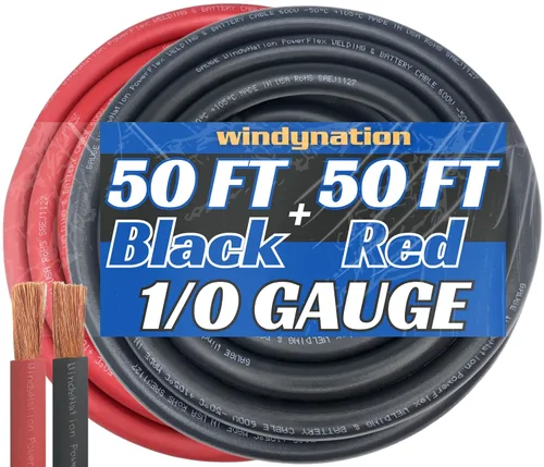 Vista 24 de WNI - Cable de cobre para batería de soldadura ultra flexible calibre 1/0 de 10 pies, color negro, 1/0 AWG, fabricado en los Estados Unidos