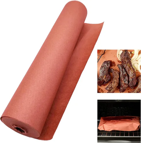 Vista 7 de Rollo de papel de carnicero marrón para ahumar carne sin encerar, 12 pulgadas x 60 pies, papel de regalo de melocotón para ahumar carne, pechuga