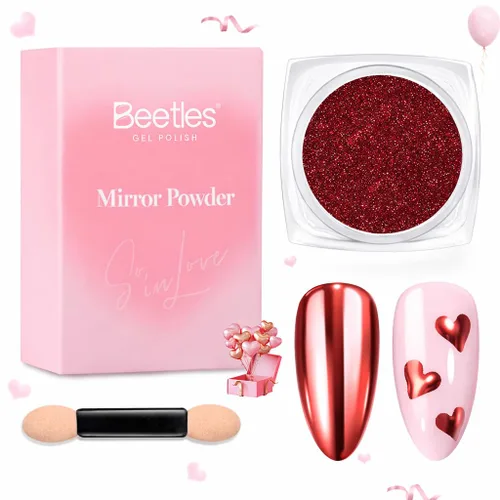 Vista 20 de Beetles Polvo de Uñas Cromado Blanco para Uñas de Gel, Polvo de Uñas Cromado Perlas, Polvo de Uñas con Efecto Espejo, Polvo de Uñas de Gel