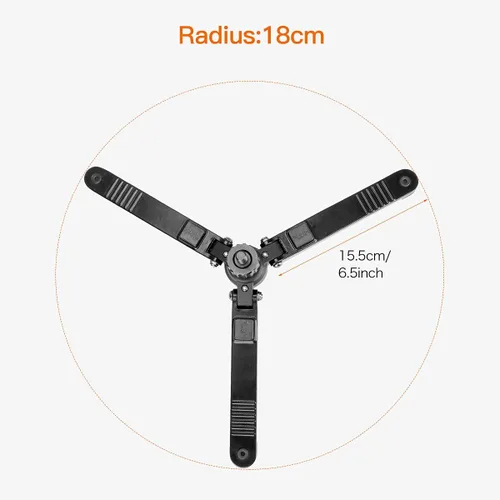 Vista 2 de Koolehaoda Base de trípode para monopie, soporte de escritorio de tornillo de 3/8 pulgadas con tres pies, soporte universal de 3 patas, soporte