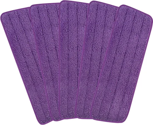 Vista 10 de Paquete de 10 almohadillas reutilizables de 16.5 pulgadas, cabezales de repuesto de trapeador de microfibra para mopas húmedas y secas, compatibles