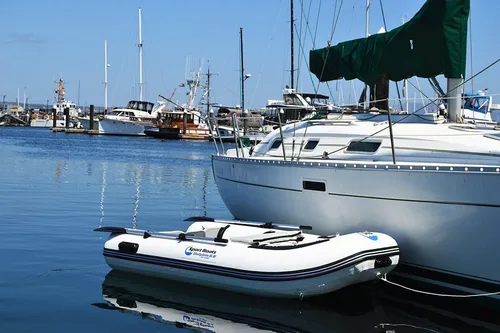 Vista 4 de Manta Ray 8.8' - Modelo SB-270 - Bote de aluminio soldado con calor premium con bolsa de asiento Suelo duro de aluminio rígido Bote inflable