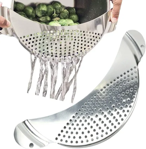 Vista 4 de Half-Moon - Colador de cacerola, colador para fideos de espagueti, grasa y verduras