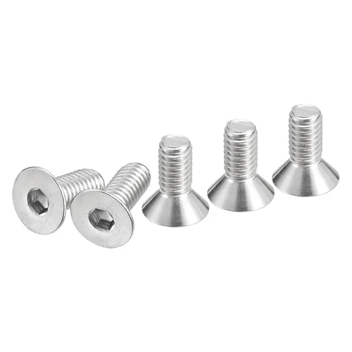 Vista 9 de DTGN Tornillos de cabeza plana de 1/4-20 x 2, paquete de 20 tornillos de cabeza plana de acero inoxidable 304, rosca completa, pernos avellanados