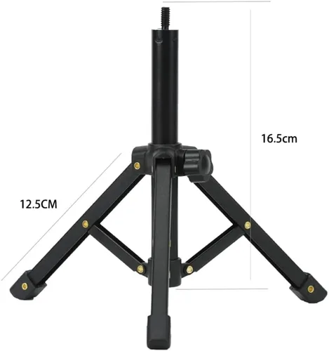 Vista 8 de Soporte de micrófono portátil de escritorio 1/4 trípode Soporte de mesa Soporte de micrófono ajustable Soporte de clip de micrófono