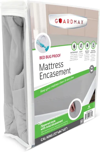Vista 45 de Guardmax Funda de colchón de punto con cremallera, tamaño Queen, impermeable y a prueba de chinches, ropa de cama cómoda, suave y silenciosa