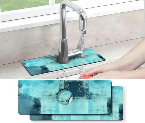 Vista 10 de Protector contra Salpicaduras para Fregadero de Cocina Tapete para Grifo Tapete Súper Absorbente de Secado Rápido Accesorios para Fregadero