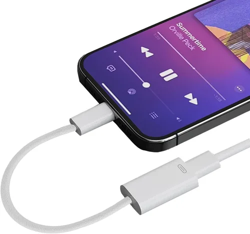 Vista 9 de Adaptador de audio de auriculares USB-C a iPhone, iPad, convertidor de auriculares 3 en 1, carga + transferencia de datos + audio de alta fidelidad