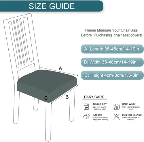 Vista 6 de SearchI Juego de 2 fundas de asiento para sillas de comedor, fundas de asiento elásticas con estampado, extraíbles y lavables, fundas de cojín