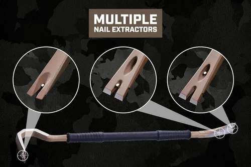 Vista 5 de Spec Ops SPEC-D30PRY Tools - Palanca de demolición de 30 pulgadas, extremos de barra de palanca con extractor de clavos en forma de lágrima, acero