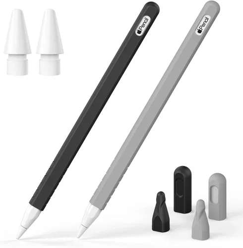 Paquete de 2 fundas compatibles con Apple Pencil Pro 2024 y 2ª generación: accesorios de funda protectora para Apple Pen - Funda de silicona con
