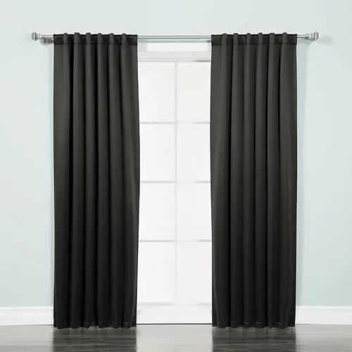 Vista 6 de KEMCO Cortinas opacas con pestaña trasera y bolsillo para barra, cortinas opacas con aislamiento térmico sólido para sala de estar, dormitorio Beige