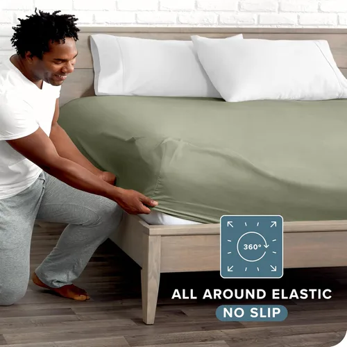 Vista 19 de Bare Home - Sábana bajera ajustable tamaño individual XL, microfibra 1800 muy suave y duradera, para colchones altos; color blanco