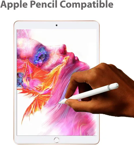 Vista 3 de Epicgadget - Protector de pantalla de vidrio templado para iPad de 10.2 pulgadas lanzado en 2021/2020, Ultra HD transparente antiarañazos 9H dureza