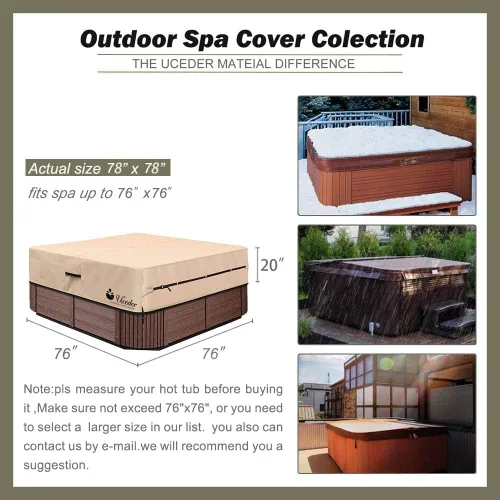 Vista 25 de UCEDER Cubierta redonda para bañera de hidromasaje, impermeable al aire libre (83 x 20 pulgadas), protector de poliéster 600D resistente para bañera