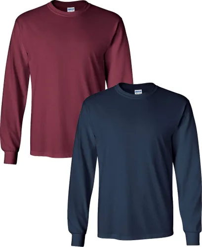 Vista 104 de Gildan Camiseta de manga larga de algodón ultra para adulto, estilo G2400, paquete múltiple Azul marino