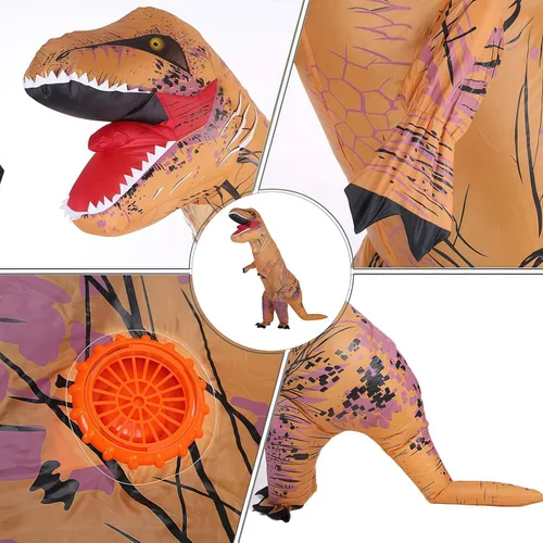 Vista 5 de Mini ventilador para disfraz de dinosaurio o cabeza u otro juego de disfraz inflable, naranja
