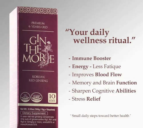 Vista 2 de Extracto de panax ginseng rojo coreano ultra fuerte – raíces de 6 años Paquete de 30 barras líquidas Auténtico ginseng rojo coreano 10 mg